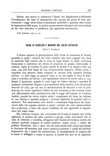 Rassegna comunale studi, legislazione, giurisprudenza, cronache con speciale riguardo ai poteri doi polizia ed ai servizi pubblici