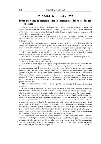 Rassegna comunale studi, legislazione, giurisprudenza, cronache con speciale riguardo ai poteri doi polizia ed ai servizi pubblici