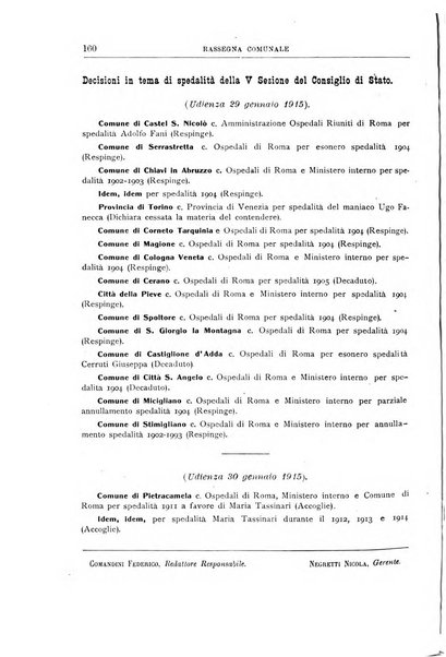 Rassegna comunale studi, legislazione, giurisprudenza, cronache con speciale riguardo ai poteri doi polizia ed ai servizi pubblici