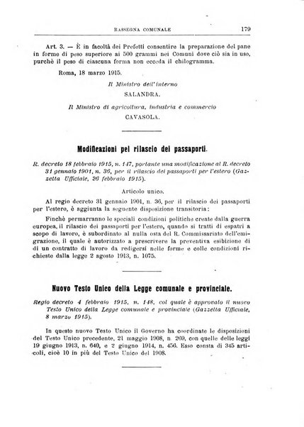 Rassegna comunale studi, legislazione, giurisprudenza, cronache con speciale riguardo ai poteri doi polizia ed ai servizi pubblici