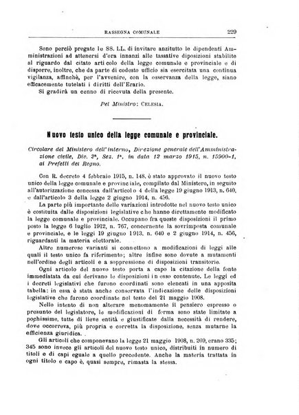 Rassegna comunale studi, legislazione, giurisprudenza, cronache con speciale riguardo ai poteri doi polizia ed ai servizi pubblici