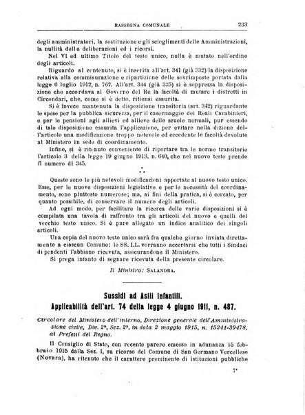 Rassegna comunale studi, legislazione, giurisprudenza, cronache con speciale riguardo ai poteri doi polizia ed ai servizi pubblici