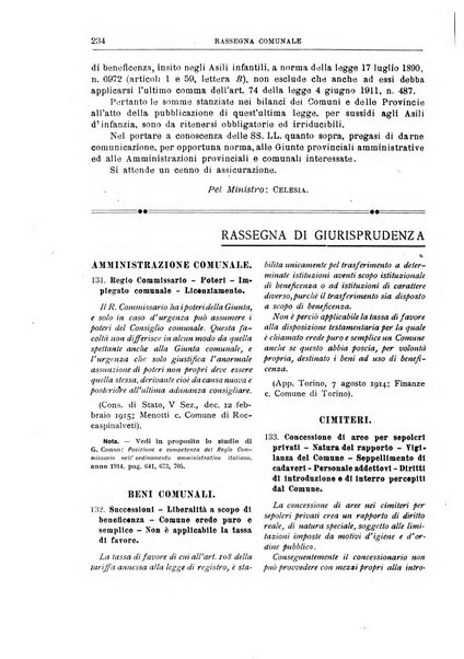 Rassegna comunale studi, legislazione, giurisprudenza, cronache con speciale riguardo ai poteri doi polizia ed ai servizi pubblici