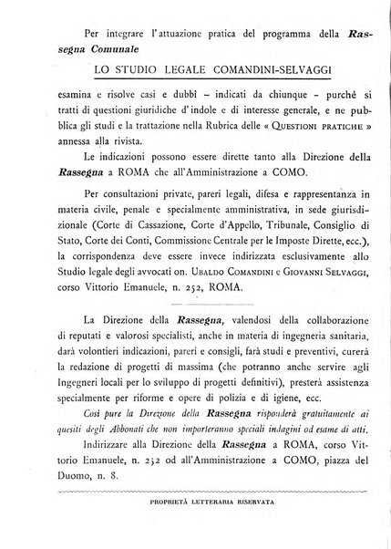 Rassegna comunale studi, legislazione, giurisprudenza, cronache con speciale riguardo ai poteri doi polizia ed ai servizi pubblici