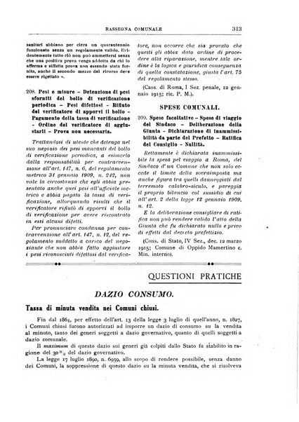 Rassegna comunale studi, legislazione, giurisprudenza, cronache con speciale riguardo ai poteri doi polizia ed ai servizi pubblici