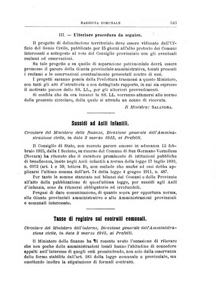 Rassegna comunale studi, legislazione, giurisprudenza, cronache con speciale riguardo ai poteri doi polizia ed ai servizi pubblici