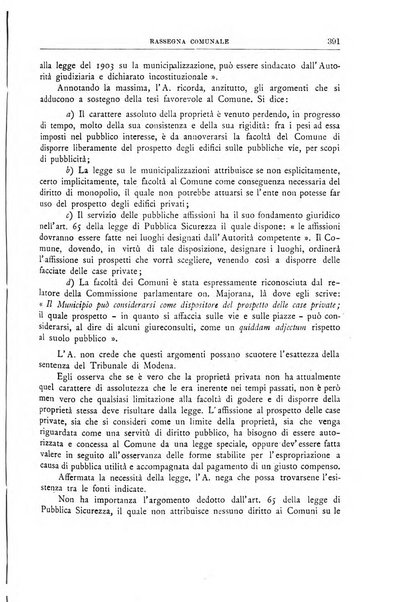 Rassegna comunale studi, legislazione, giurisprudenza, cronache con speciale riguardo ai poteri doi polizia ed ai servizi pubblici