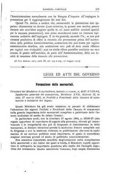 Rassegna comunale studi, legislazione, giurisprudenza, cronache con speciale riguardo ai poteri doi polizia ed ai servizi pubblici