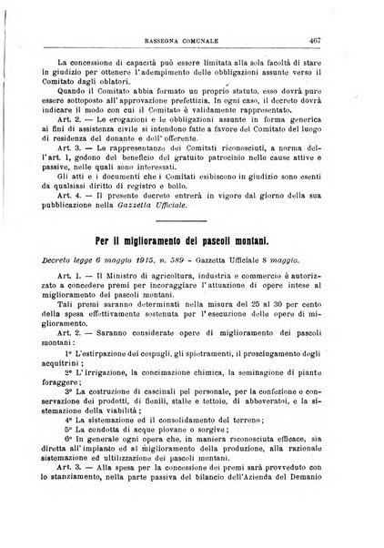 Rassegna comunale studi, legislazione, giurisprudenza, cronache con speciale riguardo ai poteri doi polizia ed ai servizi pubblici