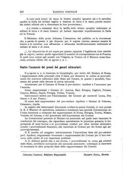 Rassegna comunale studi, legislazione, giurisprudenza, cronache con speciale riguardo ai poteri doi polizia ed ai servizi pubblici