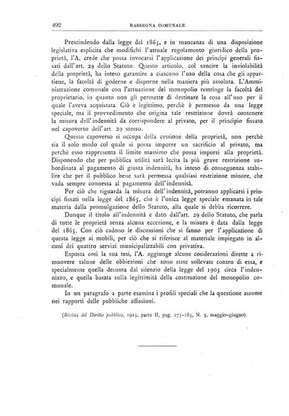 Rassegna comunale studi, legislazione, giurisprudenza, cronache con speciale riguardo ai poteri doi polizia ed ai servizi pubblici