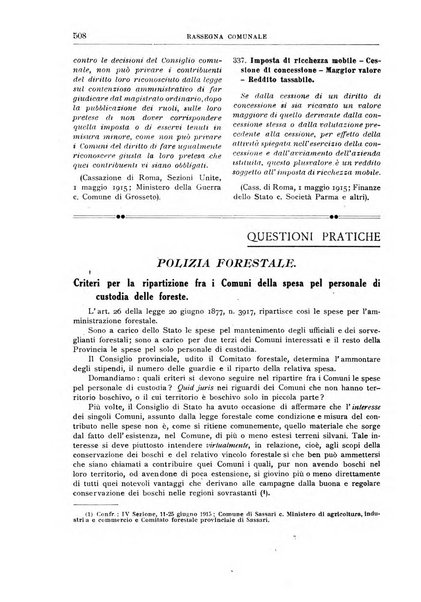 Rassegna comunale studi, legislazione, giurisprudenza, cronache con speciale riguardo ai poteri doi polizia ed ai servizi pubblici