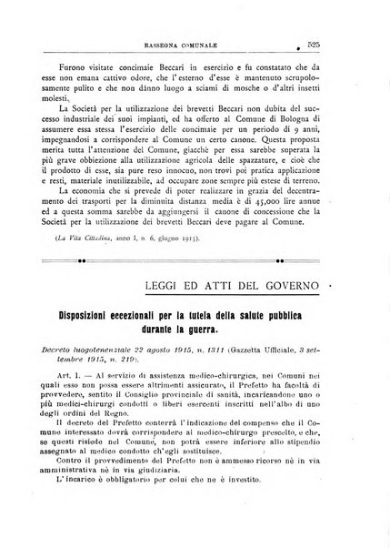 Rassegna comunale studi, legislazione, giurisprudenza, cronache con speciale riguardo ai poteri doi polizia ed ai servizi pubblici