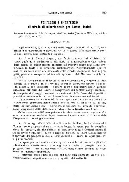 Rassegna comunale studi, legislazione, giurisprudenza, cronache con speciale riguardo ai poteri doi polizia ed ai servizi pubblici