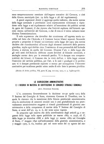 Rassegna comunale studi, legislazione, giurisprudenza, cronache con speciale riguardo ai poteri doi polizia ed ai servizi pubblici