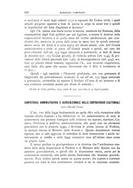 Rassegna comunale studi, legislazione, giurisprudenza, cronache con speciale riguardo ai poteri doi polizia ed ai servizi pubblici