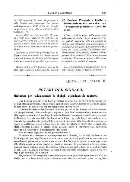 Rassegna comunale studi, legislazione, giurisprudenza, cronache con speciale riguardo ai poteri doi polizia ed ai servizi pubblici