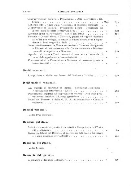 Rassegna comunale studi, legislazione, giurisprudenza, cronache con speciale riguardo ai poteri doi polizia ed ai servizi pubblici