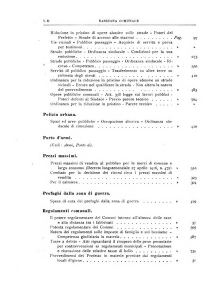 Rassegna comunale studi, legislazione, giurisprudenza, cronache con speciale riguardo ai poteri doi polizia ed ai servizi pubblici