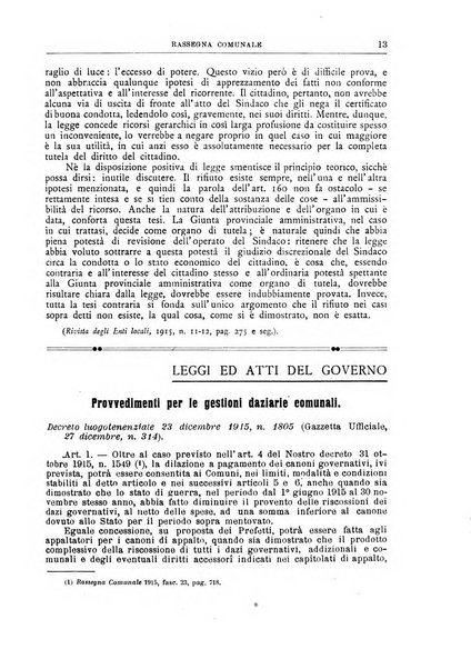 Rassegna comunale studi, legislazione, giurisprudenza, cronache con speciale riguardo ai poteri doi polizia ed ai servizi pubblici