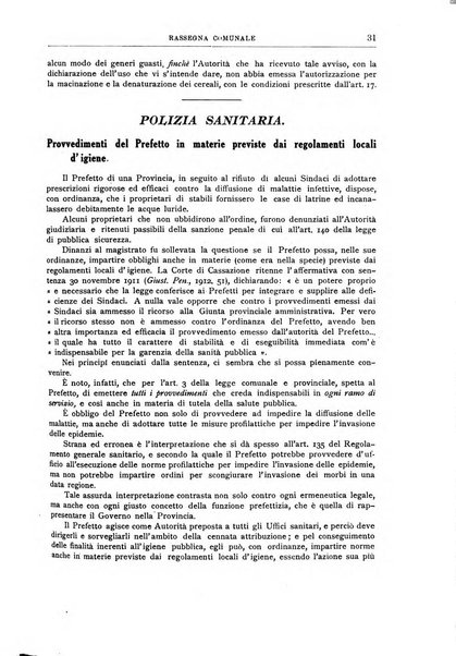 Rassegna comunale studi, legislazione, giurisprudenza, cronache con speciale riguardo ai poteri doi polizia ed ai servizi pubblici