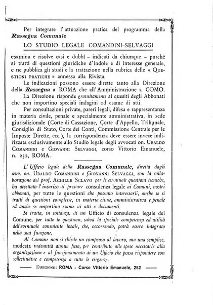 Rassegna comunale studi, legislazione, giurisprudenza, cronache con speciale riguardo ai poteri doi polizia ed ai servizi pubblici