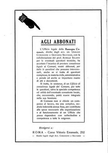 Rassegna comunale studi, legislazione, giurisprudenza, cronache con speciale riguardo ai poteri doi polizia ed ai servizi pubblici