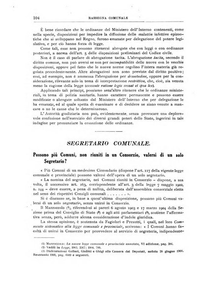 Rassegna comunale studi, legislazione, giurisprudenza, cronache con speciale riguardo ai poteri doi polizia ed ai servizi pubblici