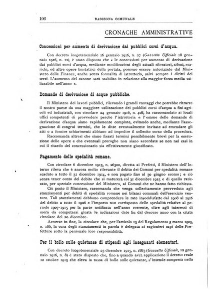 Rassegna comunale studi, legislazione, giurisprudenza, cronache con speciale riguardo ai poteri doi polizia ed ai servizi pubblici