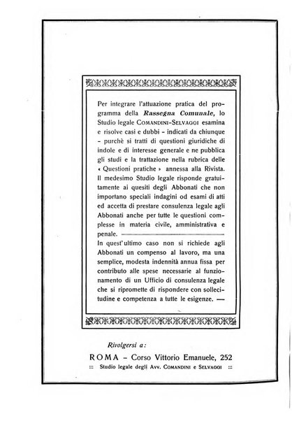 Rassegna comunale studi, legislazione, giurisprudenza, cronache con speciale riguardo ai poteri doi polizia ed ai servizi pubblici