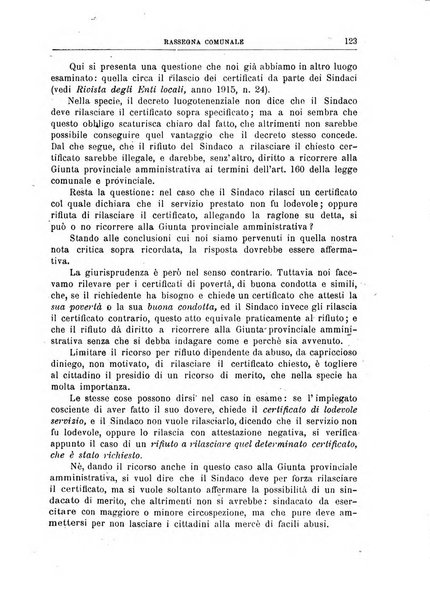 Rassegna comunale studi, legislazione, giurisprudenza, cronache con speciale riguardo ai poteri doi polizia ed ai servizi pubblici