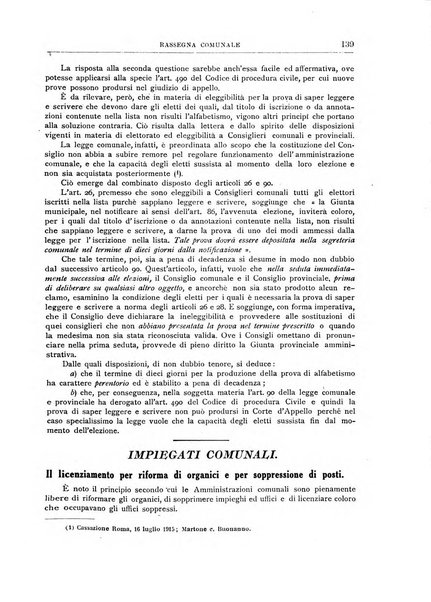 Rassegna comunale studi, legislazione, giurisprudenza, cronache con speciale riguardo ai poteri doi polizia ed ai servizi pubblici