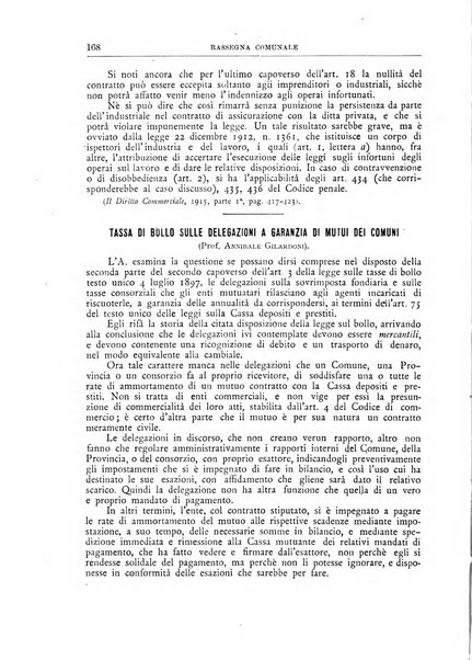 Rassegna comunale studi, legislazione, giurisprudenza, cronache con speciale riguardo ai poteri doi polizia ed ai servizi pubblici