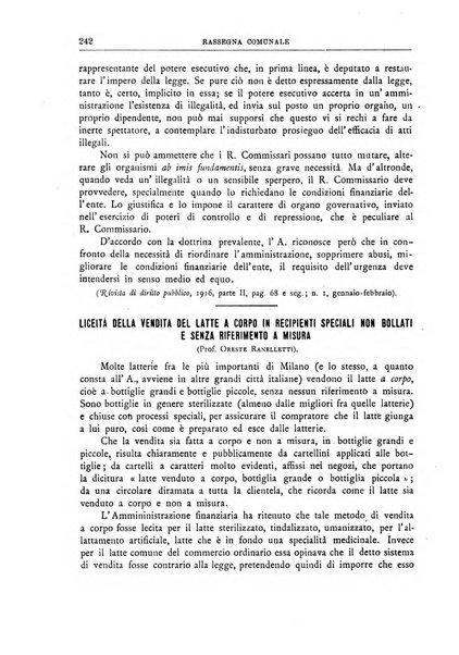 Rassegna comunale studi, legislazione, giurisprudenza, cronache con speciale riguardo ai poteri doi polizia ed ai servizi pubblici