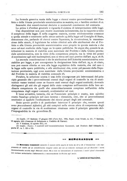 Rassegna comunale studi, legislazione, giurisprudenza, cronache con speciale riguardo ai poteri doi polizia ed ai servizi pubblici