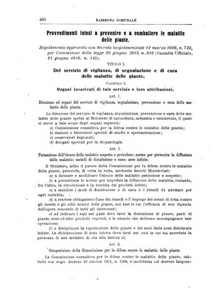 Rassegna comunale studi, legislazione, giurisprudenza, cronache con speciale riguardo ai poteri doi polizia ed ai servizi pubblici