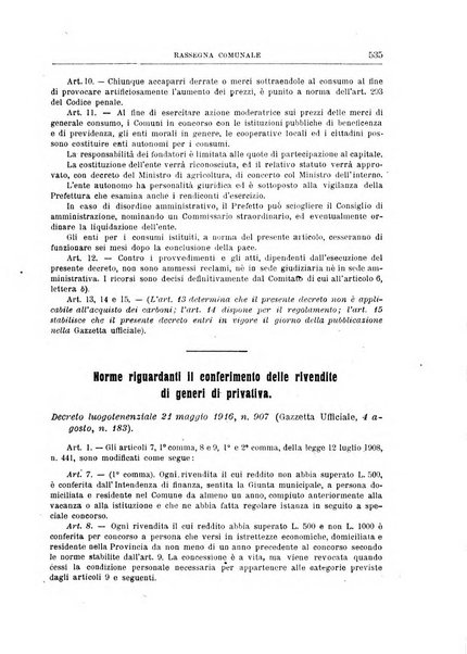 Rassegna comunale studi, legislazione, giurisprudenza, cronache con speciale riguardo ai poteri doi polizia ed ai servizi pubblici