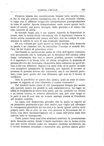 Rassegna comunale studi, legislazione, giurisprudenza, cronache con speciale riguardo ai poteri doi polizia ed ai servizi pubblici