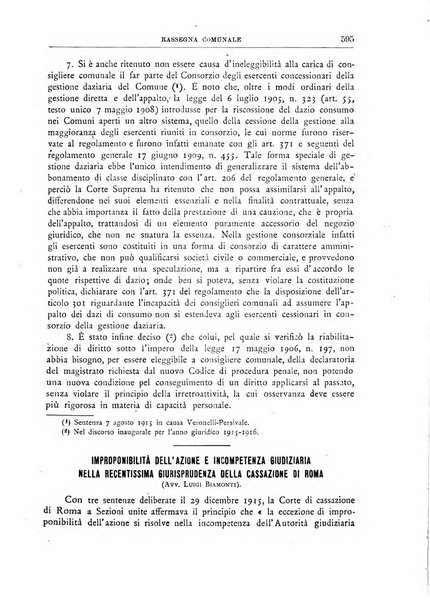 Rassegna comunale studi, legislazione, giurisprudenza, cronache con speciale riguardo ai poteri doi polizia ed ai servizi pubblici