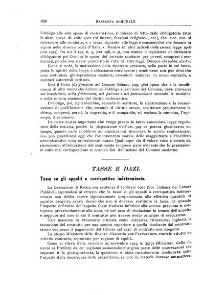 Rassegna comunale studi, legislazione, giurisprudenza, cronache con speciale riguardo ai poteri doi polizia ed ai servizi pubblici