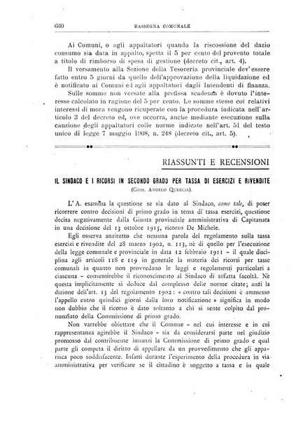 Rassegna comunale studi, legislazione, giurisprudenza, cronache con speciale riguardo ai poteri doi polizia ed ai servizi pubblici