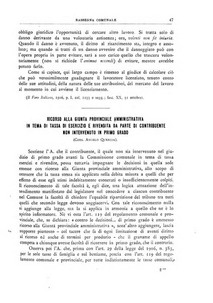 Rassegna comunale studi, legislazione, giurisprudenza, cronache con speciale riguardo ai poteri doi polizia ed ai servizi pubblici