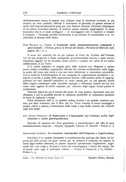 Rassegna comunale studi, legislazione, giurisprudenza, cronache con speciale riguardo ai poteri doi polizia ed ai servizi pubblici