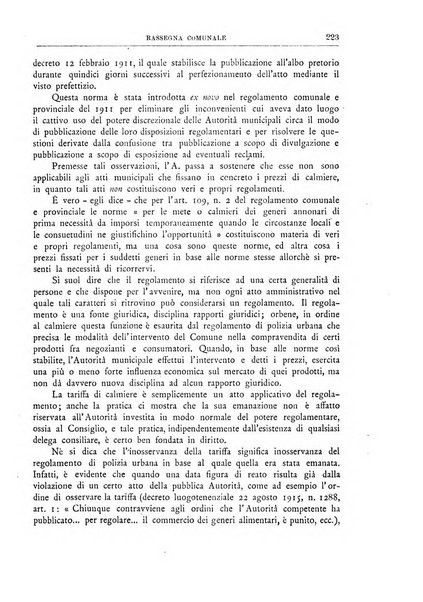 Rassegna comunale studi, legislazione, giurisprudenza, cronache con speciale riguardo ai poteri doi polizia ed ai servizi pubblici