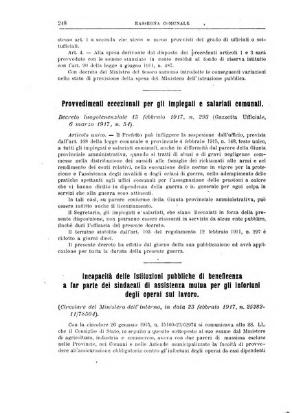 Rassegna comunale studi, legislazione, giurisprudenza, cronache con speciale riguardo ai poteri doi polizia ed ai servizi pubblici