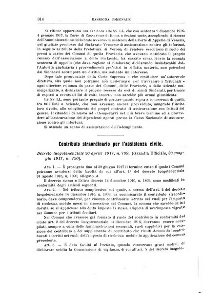 Rassegna comunale studi, legislazione, giurisprudenza, cronache con speciale riguardo ai poteri doi polizia ed ai servizi pubblici