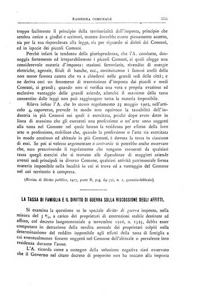 Rassegna comunale studi, legislazione, giurisprudenza, cronache con speciale riguardo ai poteri doi polizia ed ai servizi pubblici