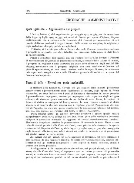 Rassegna comunale studi, legislazione, giurisprudenza, cronache con speciale riguardo ai poteri doi polizia ed ai servizi pubblici