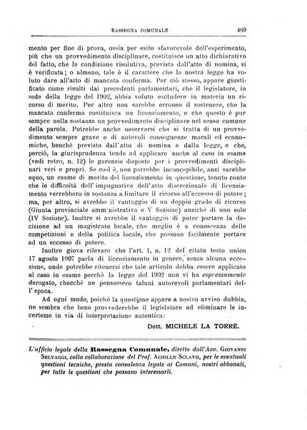 Rassegna comunale studi, legislazione, giurisprudenza, cronache con speciale riguardo ai poteri doi polizia ed ai servizi pubblici