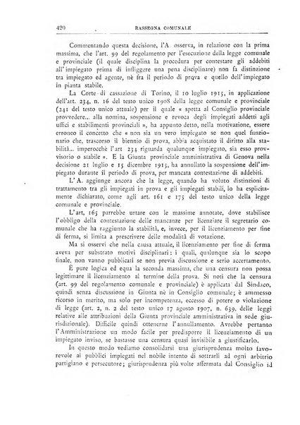 Rassegna comunale studi, legislazione, giurisprudenza, cronache con speciale riguardo ai poteri doi polizia ed ai servizi pubblici